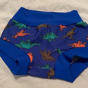 Vibrant Dinosaur lined  Print Kids Shorts/swimming